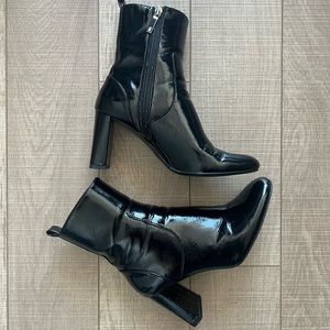 Zara patent heeled boots